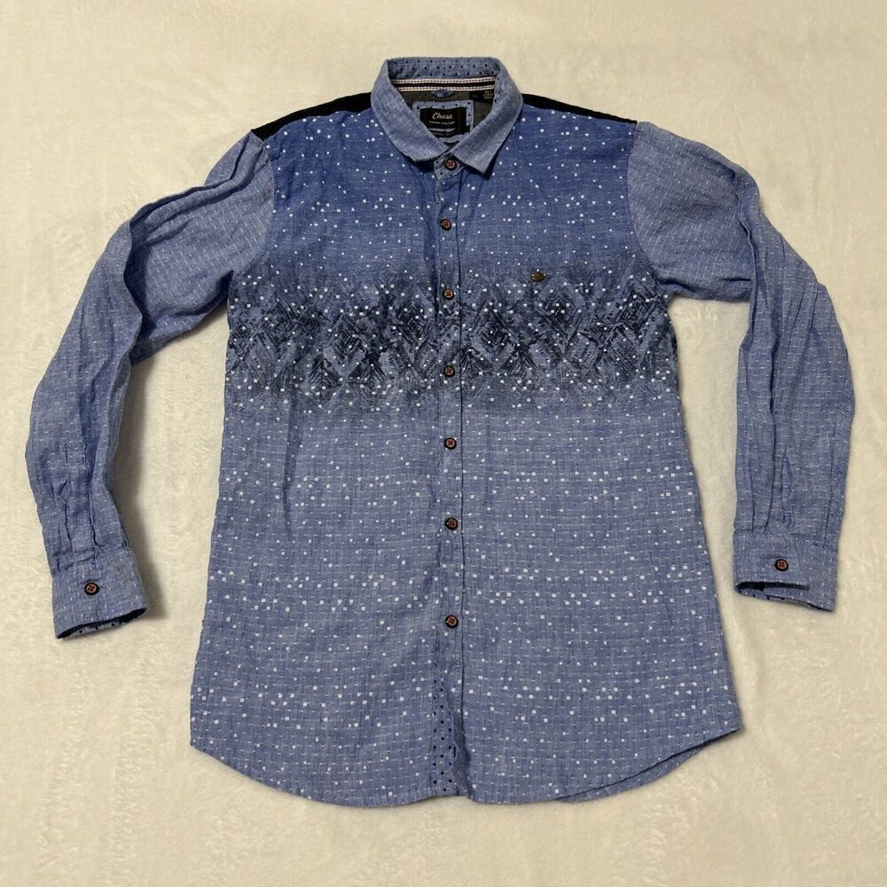Chase Italian Couture Boys 12 Button Shirt 100% Linen
